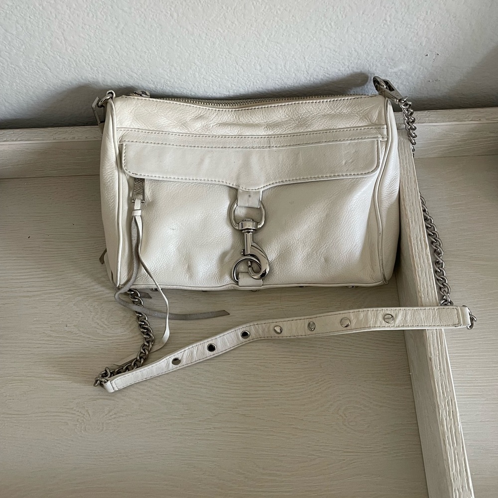 White Leather Rebecca Minkoff crossbody purse!